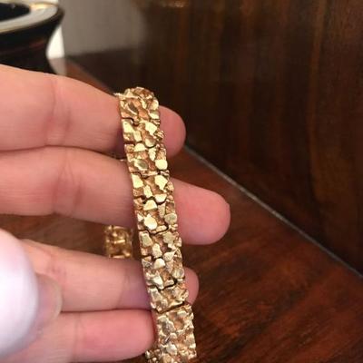 All jewelry reviewed and detailed by Jewelry Appraiser: 14K GOLD NUGGETS BRACELET. $1,650