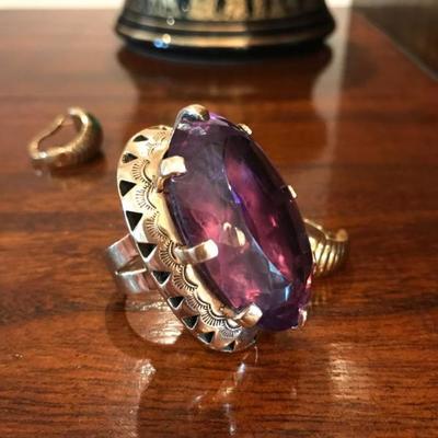[1 of 2 pics] All jewelry reviewed and detailed by Jewelry Appraiser: 135 CT AMETHYST ON 14K GOLD CUSTOM-MADE. $1,850