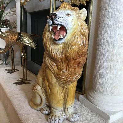 Large (24 inches) ceramic lion made in Italy. $60