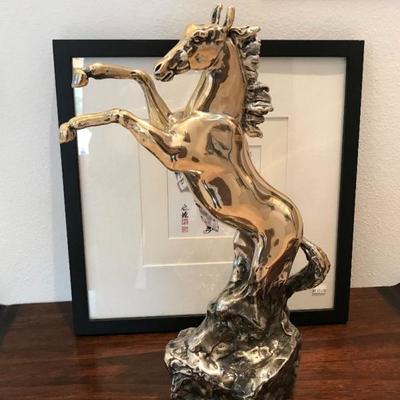 Silver plated rearing horse sculpture by D'Argenta and artist Ricardo del Rio. This exquisite limited edition sculpture depicts a...