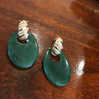 All jewelry reviewed and detailed by Jewelry Appraiser: 14K GOLD AND JADE EARRINGS. $175