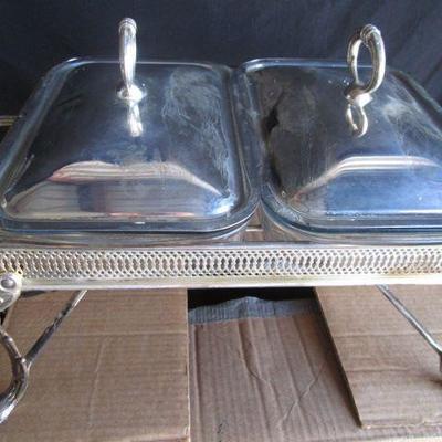 Silver plated fancy heat plate for serving buffet style