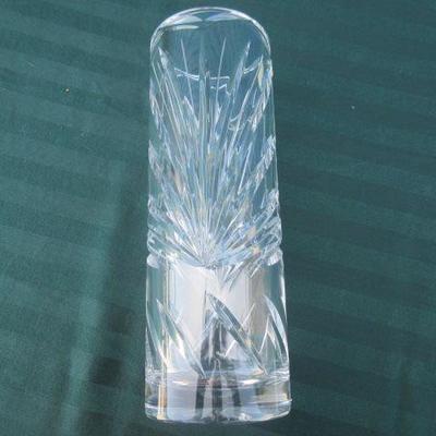Lead Crystal etched tall vase