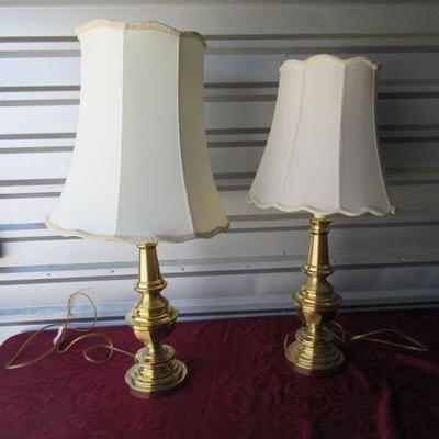 Matching heavy gold tone lamps