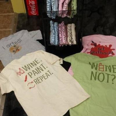 Lot of Various Sized Clever Wine T-Shirts