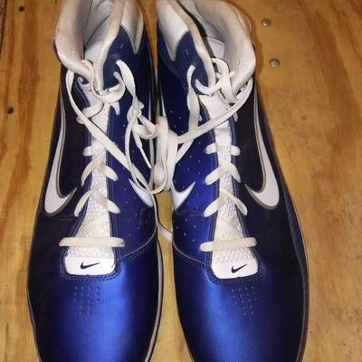 Size 22 Royal Blue High Top Nike Basketball Shoes