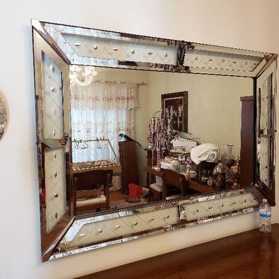 Large, gorgeous Mid Century Modern wall mirror.
