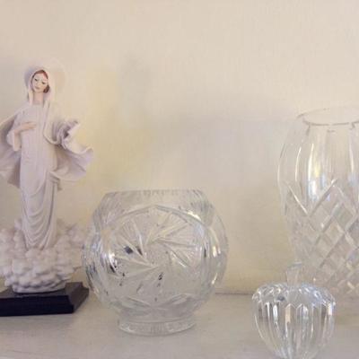 Glassware and statue