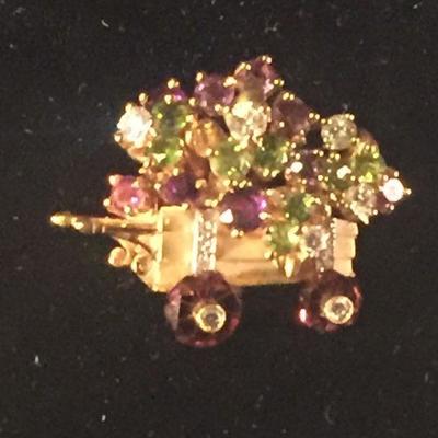 Multi-jeweled cart pen by Julius Cohen