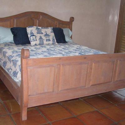 Hand carved, king size sleigh bed