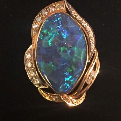 27 carat Opal & Diamond Brooch/Pendant