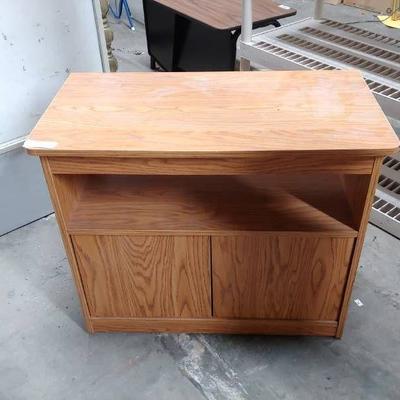 Wooden TV Stand on Wheeels