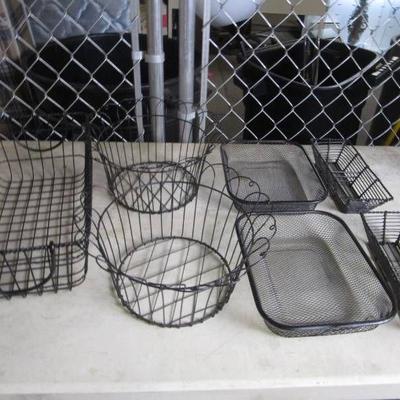 Black Wire Baskets Lot