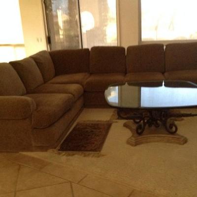 Sectional sofa, coffee and end table