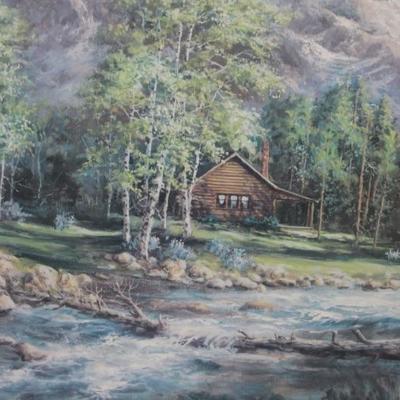 Cabin with Creek Print