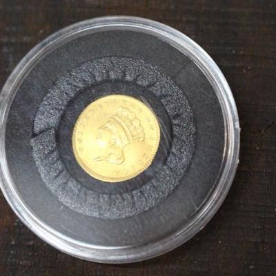 1856 AU $1 Gold Liberty Dollar