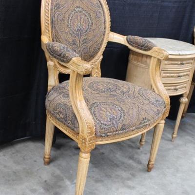 2 Accent Chairs w/ a Marble Top Accent Table