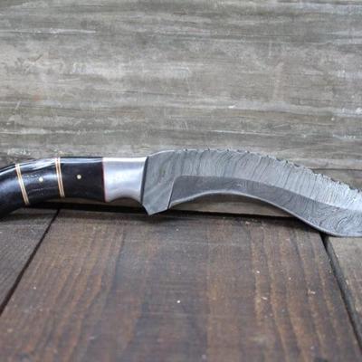 11-1/2" Damascus Full Tang Kukri Knife