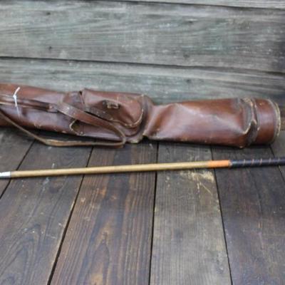 Leather Golf Bag & Wood Club