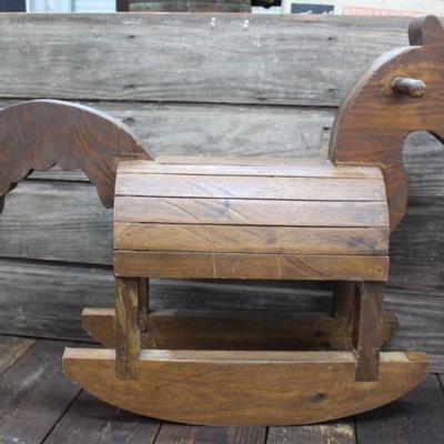 Vintage Wood Rocking Horse