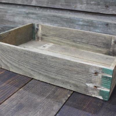 Farmhouse style wood boxes with bottles