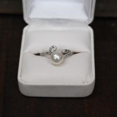 Sterling Silver Pearl Wrap Ring Size 8