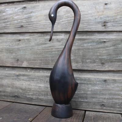 Wood Swan Statue