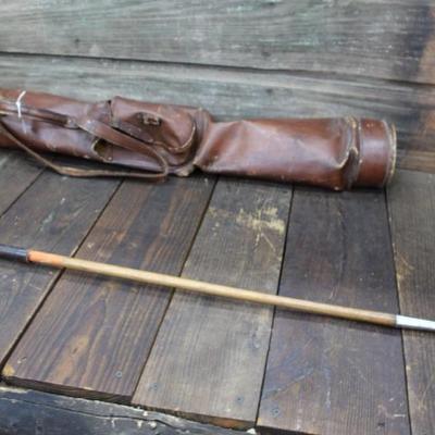 Leather Golf Bag & Wood Club