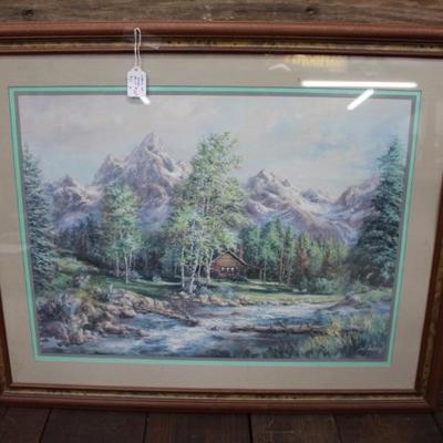 Cabin with Creek Print