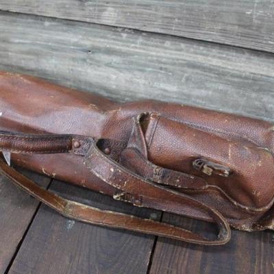 Leather Golf Bag & Wood Club