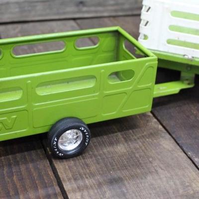70's Pressed Steel NYLINT Farm Truck & Trailer w/ a Cow