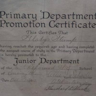1917 Promotion Certificate