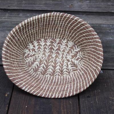 Oval Shaped Pine Needle Basket