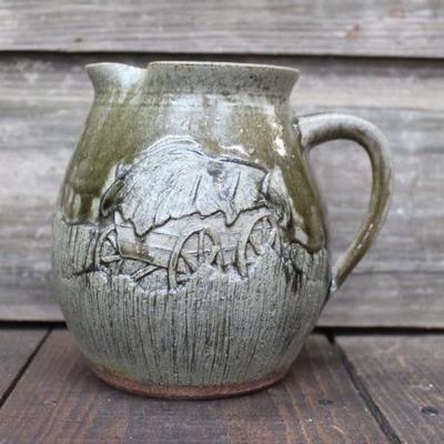 Crocker Wagon Scene Pitcher