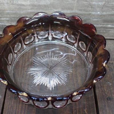 9" red cut-to-clear bowl