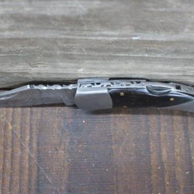 8" Damascus Lock Back Folder