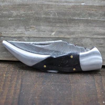 8" Damascus Lock Back Folder