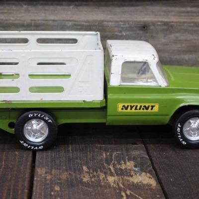 70's Pressed Steel NYLINT Farm Truck & Trailer w/ a Cow