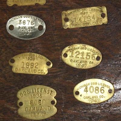 Collection of Old Dog Tags 1920's thru 1940's