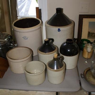 Assortment of Stoneware Crooks & Jugs in Assorted Sizes 