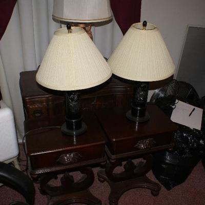 Set of C.1950's Era Mother of Pearl Japanese Table Lamps 