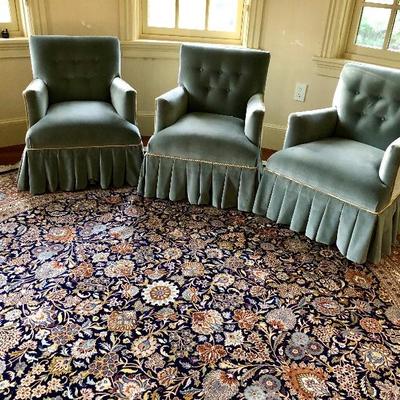 (4) Upholstered arm chairs - rug not available

