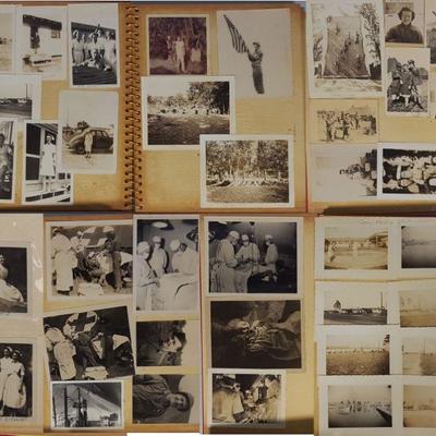 70a: Photo albums of WWII Nurse with training and Red Cross surgery pictures, 1940/50 Florida obscure theme park photos and more