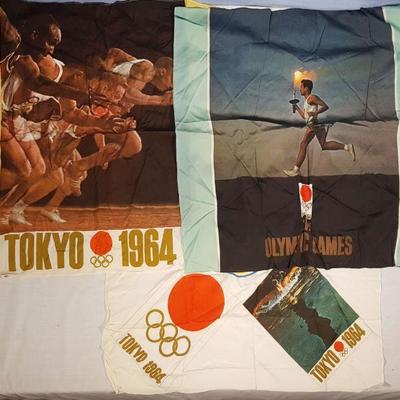 72: 3 Original Scarves from the Tokyo 1964 Olumpics