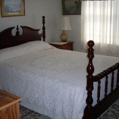 Pair Matching Cherry Queen Size Beds