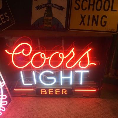 Large Vintage Coors Light Neon Sign