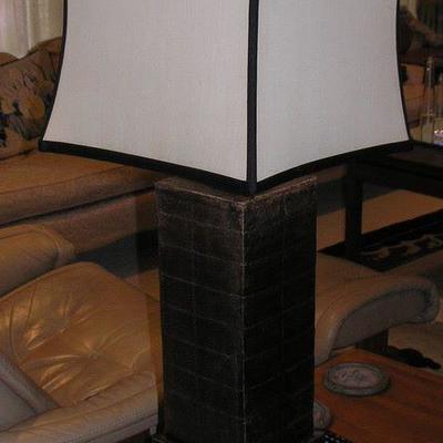 Leather covered lamp