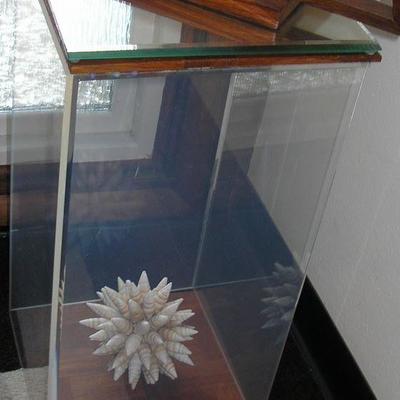 Two tall Lucite Display stands