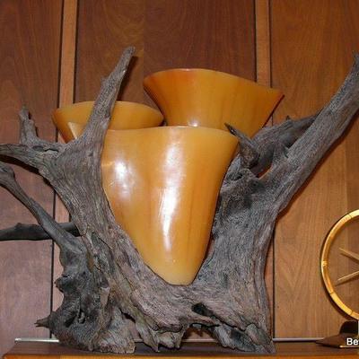 very large driftwood candle holder