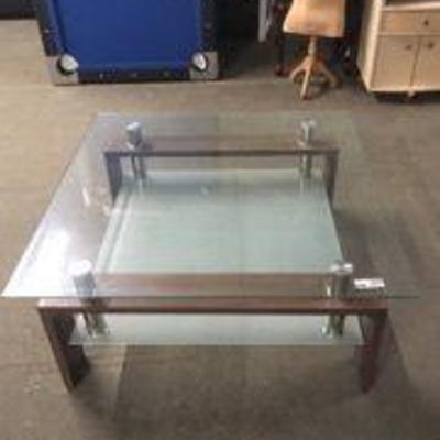 Glass Metal Mixed Coffee Table